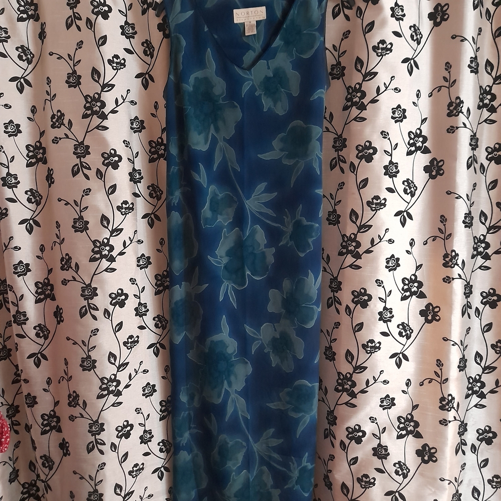Norton McNaughton Teal Floral Dress